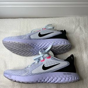 Nike React running shoe, women’s size 8, light purple.